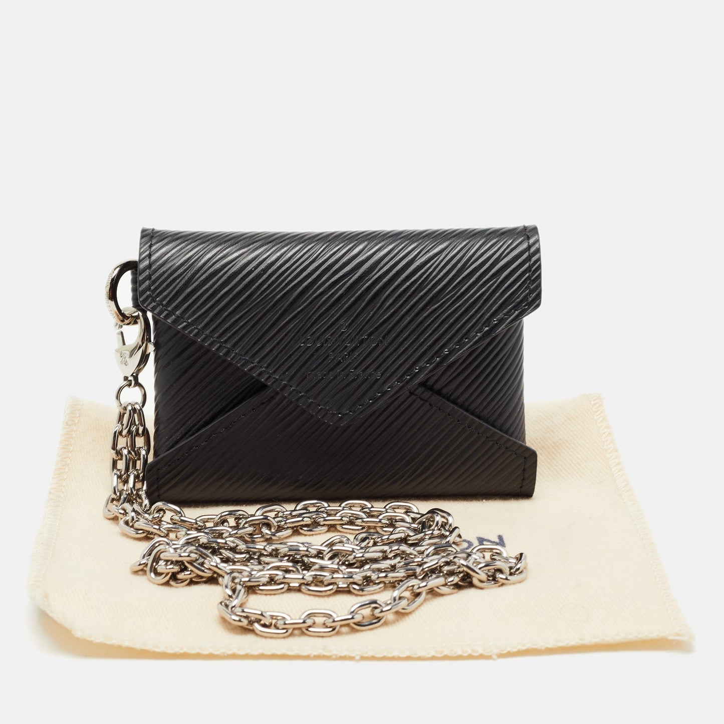 LOUIS VUITTON Black Epi Leather LV Pop Kirigami Necklace
