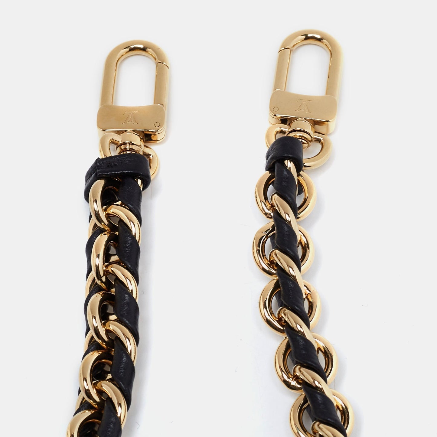 Louis Vuitton Black Braided Leather Chain Shoulder Bag Strap