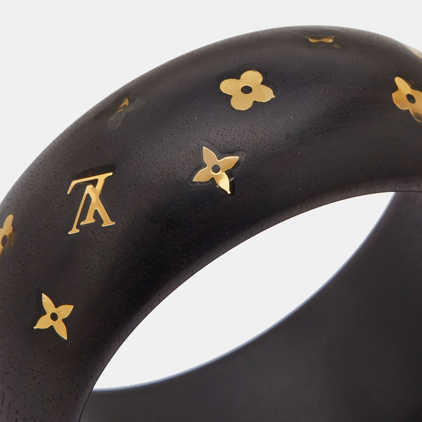 LOUIS VUITTON Dark Brown Wood Sylvania Bangle Bracelet