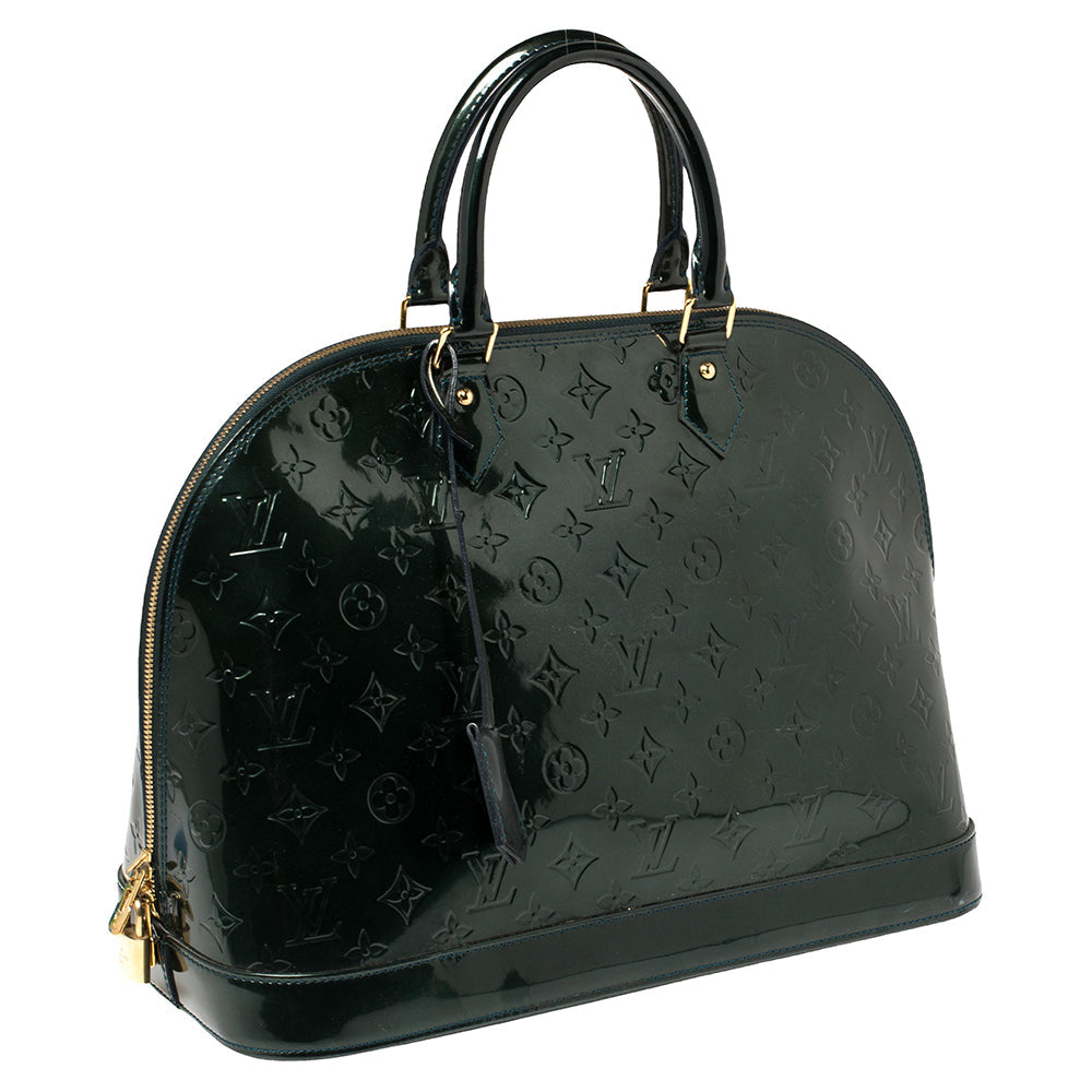 Louis Vuitton Bleu Nuit Monogram Vernis Alma GM Bag