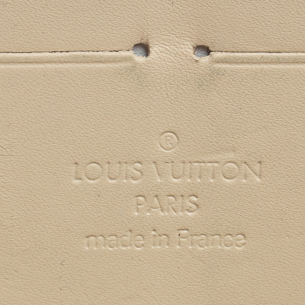 Louis Vuitton Cream White Monogram Vernis Zippy Wallet
