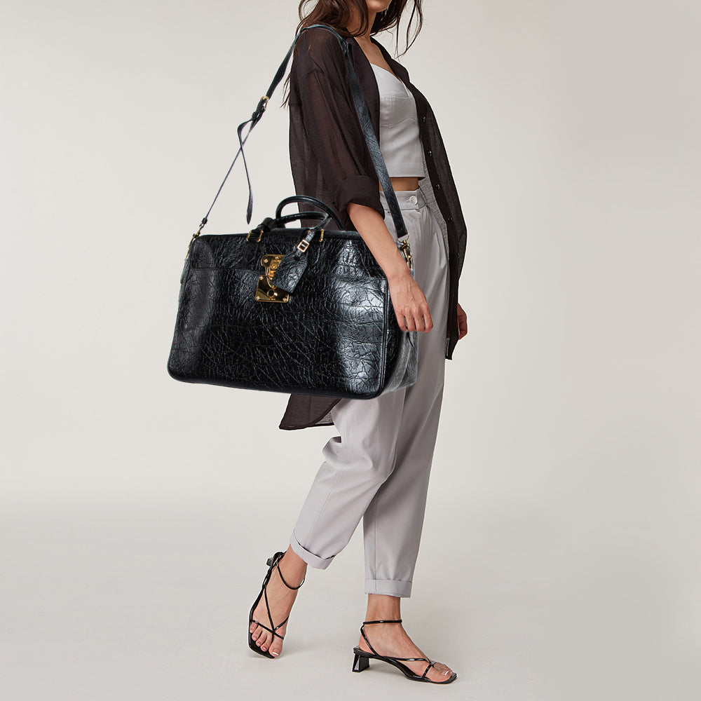 Louis Vuitton Black Cuir Indra Duffel Bag