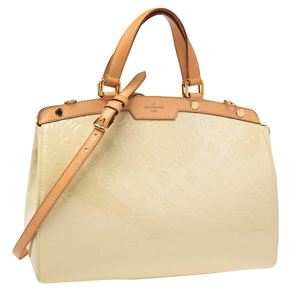 Louis Vuitton Blanc Corail Monogram Vernis Brea GM Bag