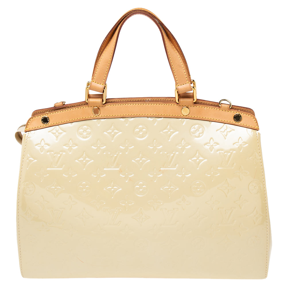 Louis Vuitton Blanc Corail Monogram Vernis Brea GM Bag