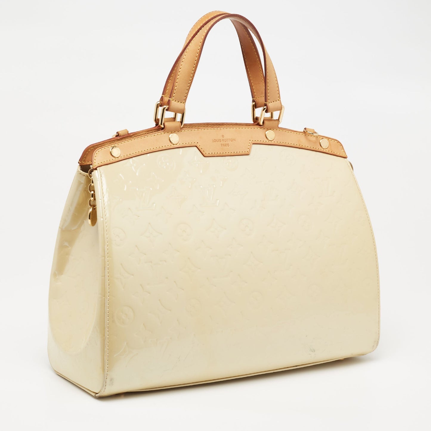 Louis Vuitton Blanc Corail Monogram Vernis Brea GM Bag