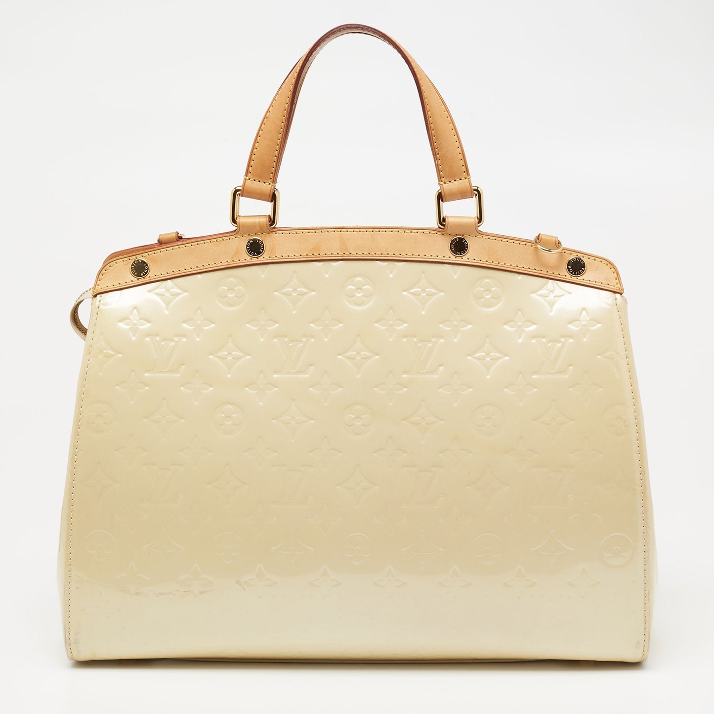 Louis Vuitton Blanc Corail Monogram Vernis Brea GM Bag