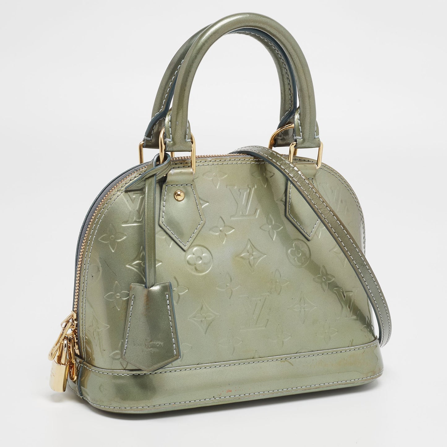 Louis Vuitton Green Monogram Vernis Alma BB Bag