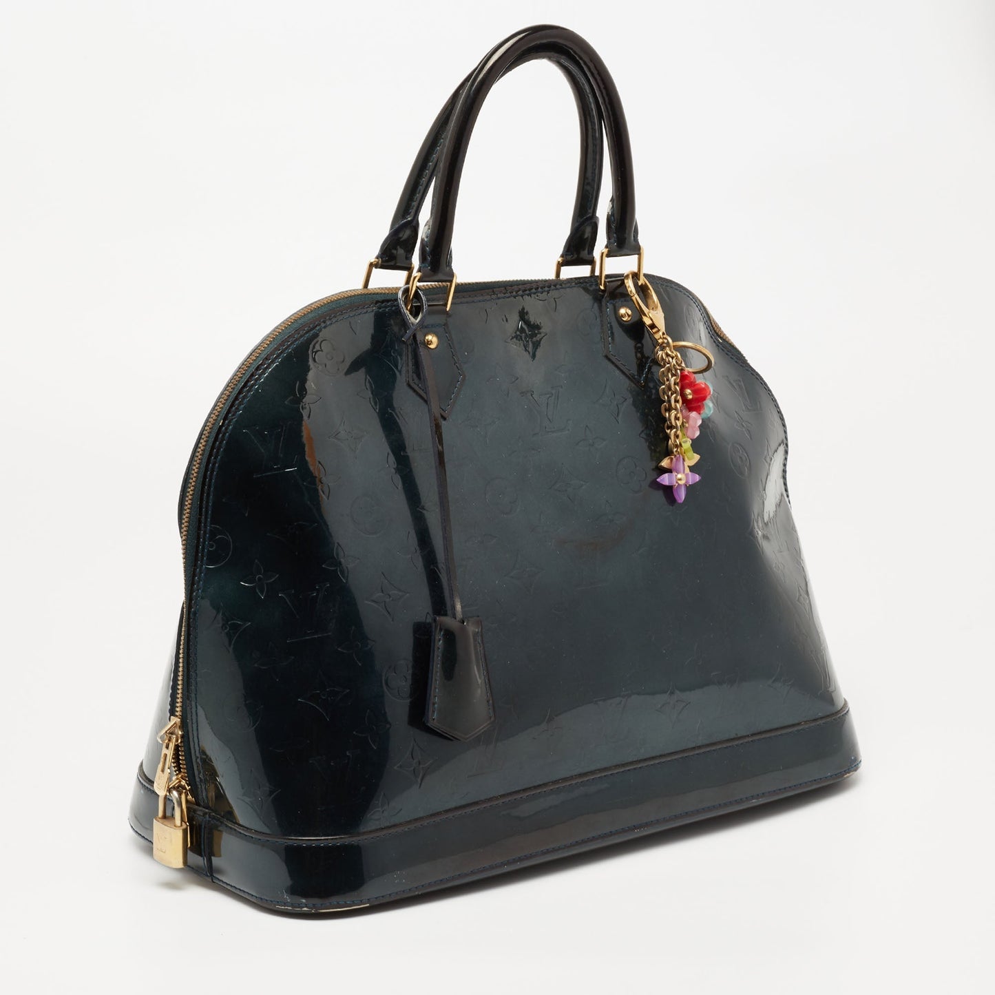 Louis Vuitton Blue Nuit Monogram Vernis Alma GM Bag