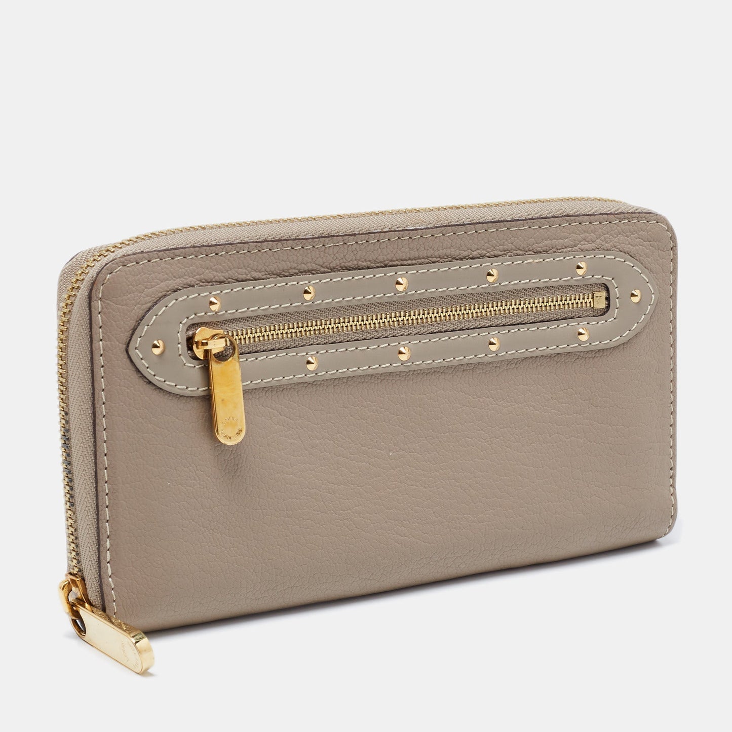 Louis Vuitton Grey Suhali Leather Zip Around Wallet