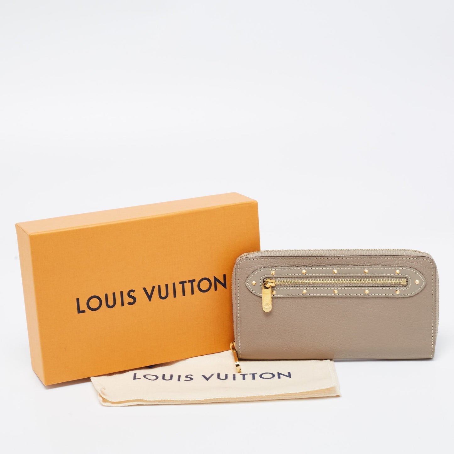 Louis Vuitton Grey Suhali Leather Zip Around Wallet