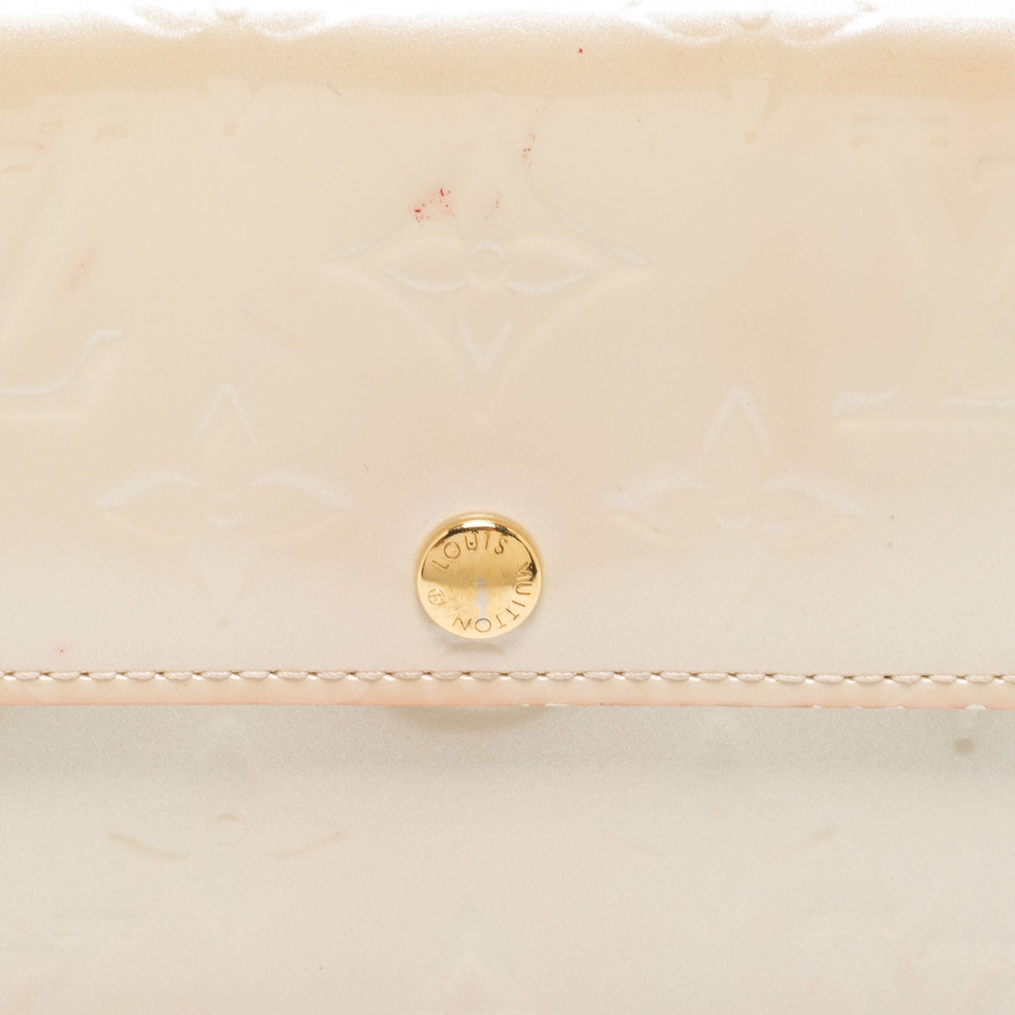 Louis Vuitton Blanc Corail Monogram Vernis Leather Sarah Wallet