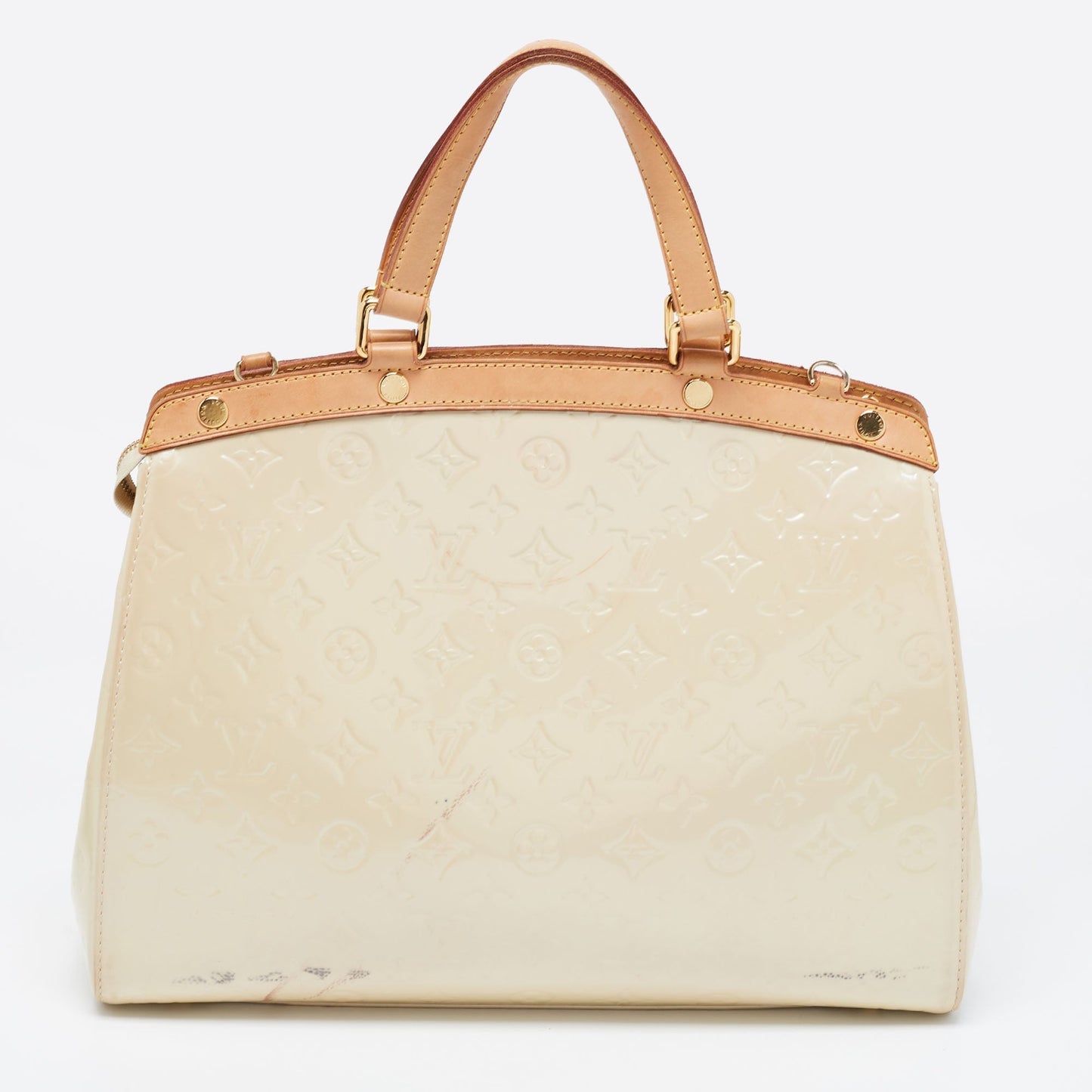 Louis Vuitton Blanc Corail Monogram Vernis Brea GM Bag