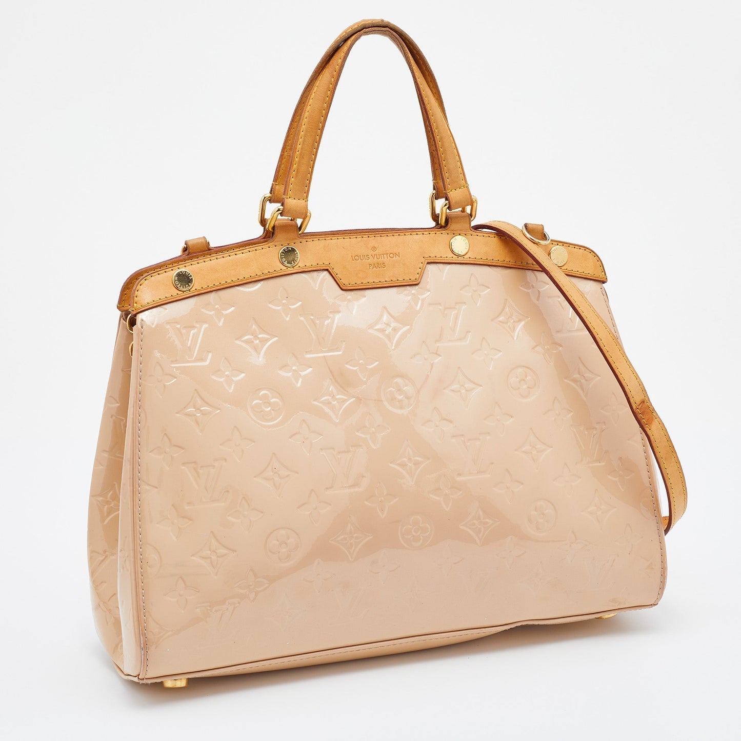 Louis Vuitton Blanc Corail Monogram Vernis Brea MM Bag