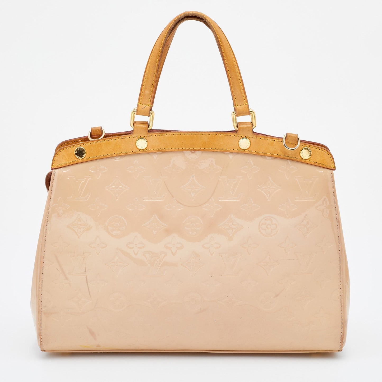 Louis Vuitton Blanc Corail Monogram Vernis Brea MM Bag