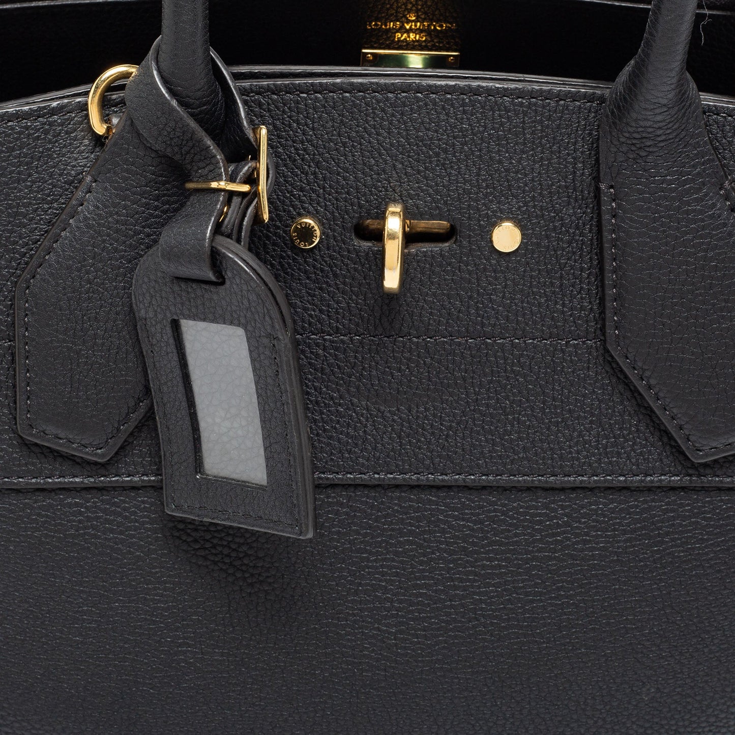 Louis Vuitton Black Leather City Steamer MM Bag