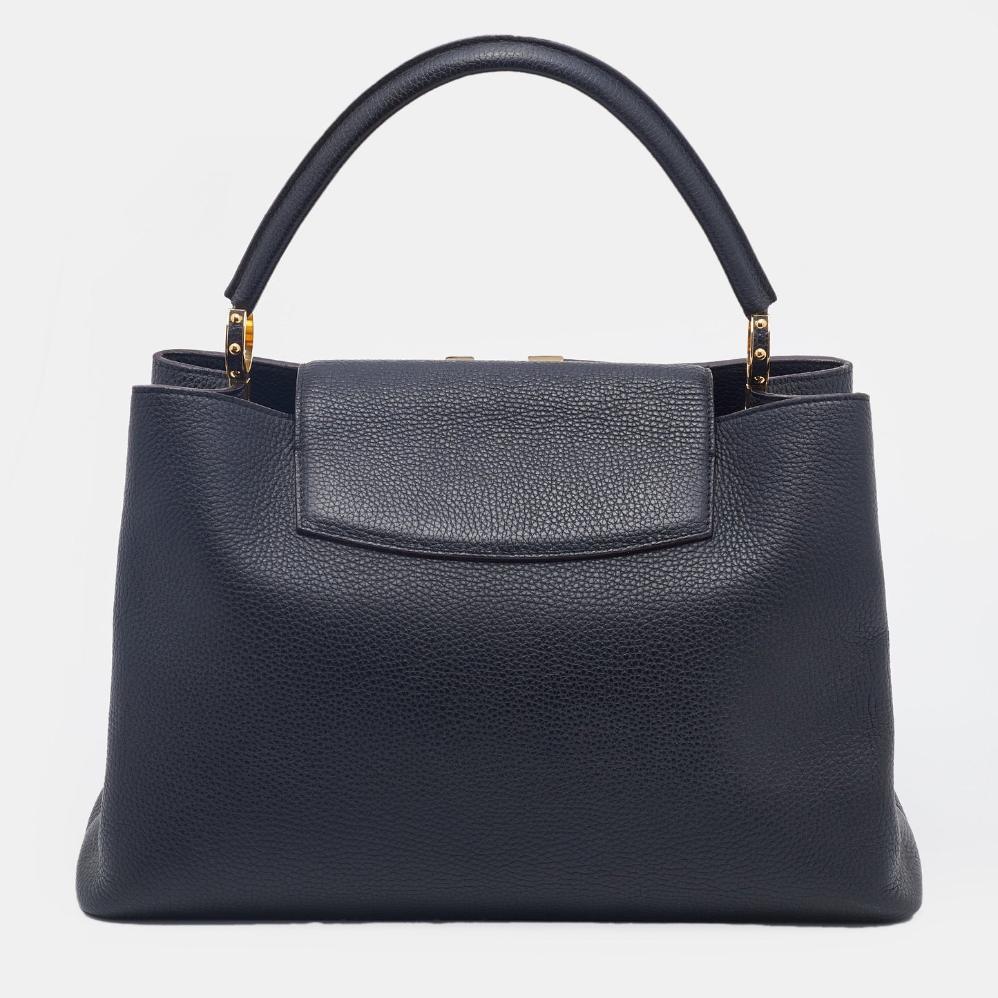 Louis Vuitton Black Taurillon Leather Capucines GM Bag