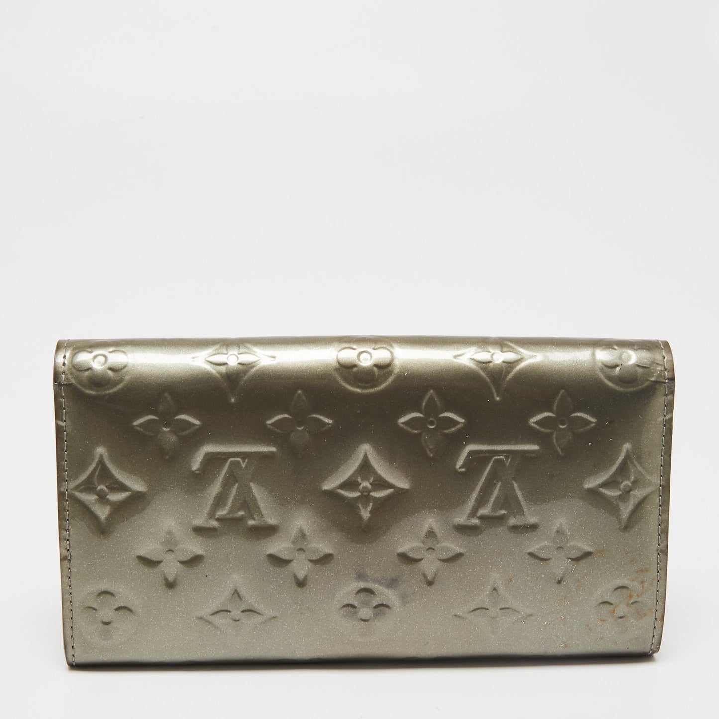 Louis Vuitton Gris Art Deco Monogram Vernis Sarah Wallet