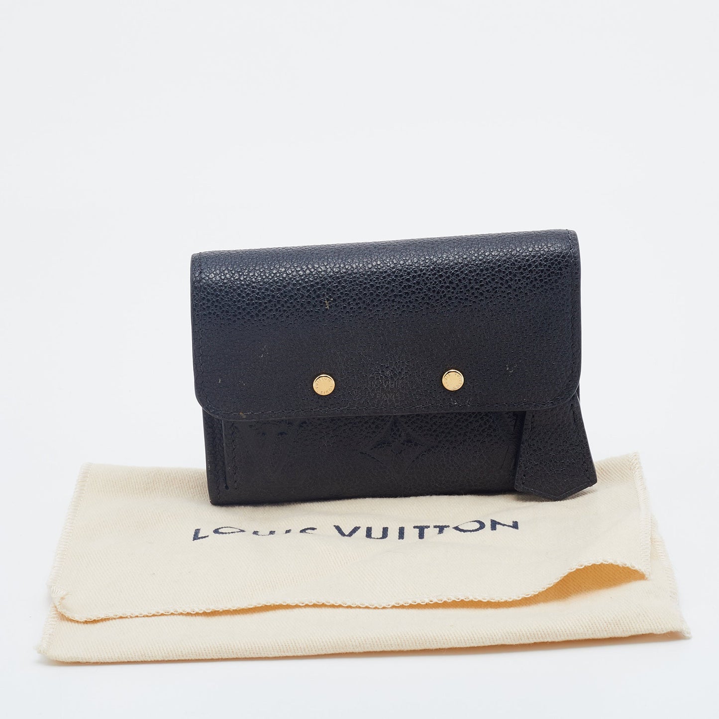 Louis Vuitton Black Monogram Empreinte Pont Neuf Compact Wallet