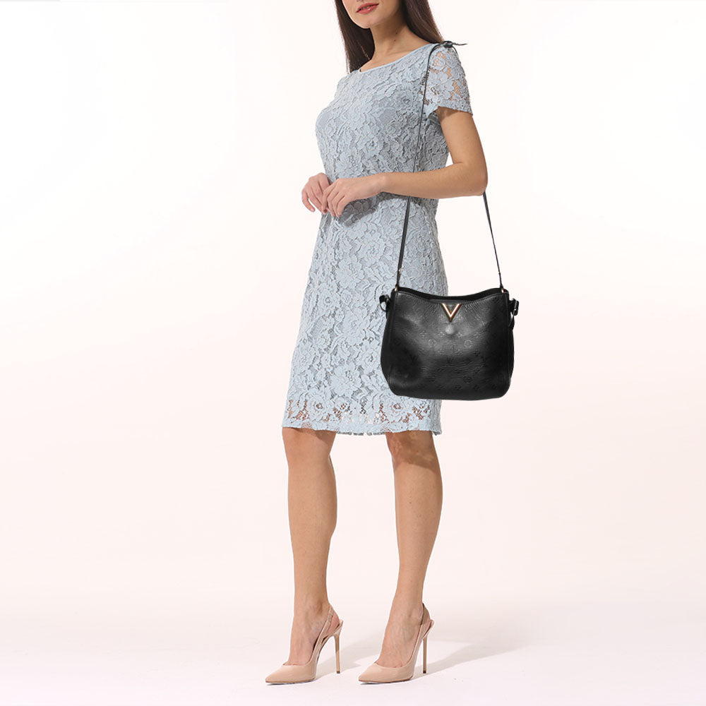 Louis Vuitton Black Monogram Leather Very  Hobo Bag