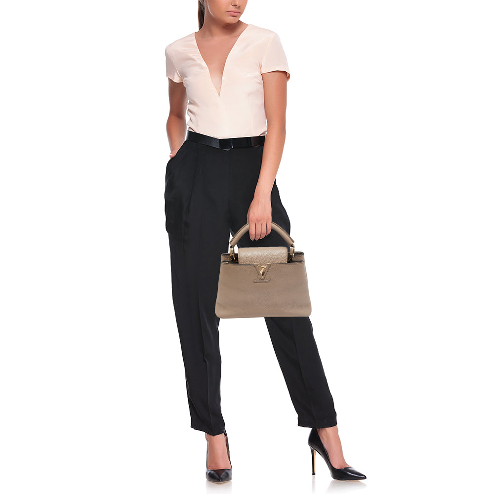 Louis Vuitton Beige Taurillon Leather Capucines BB Bag