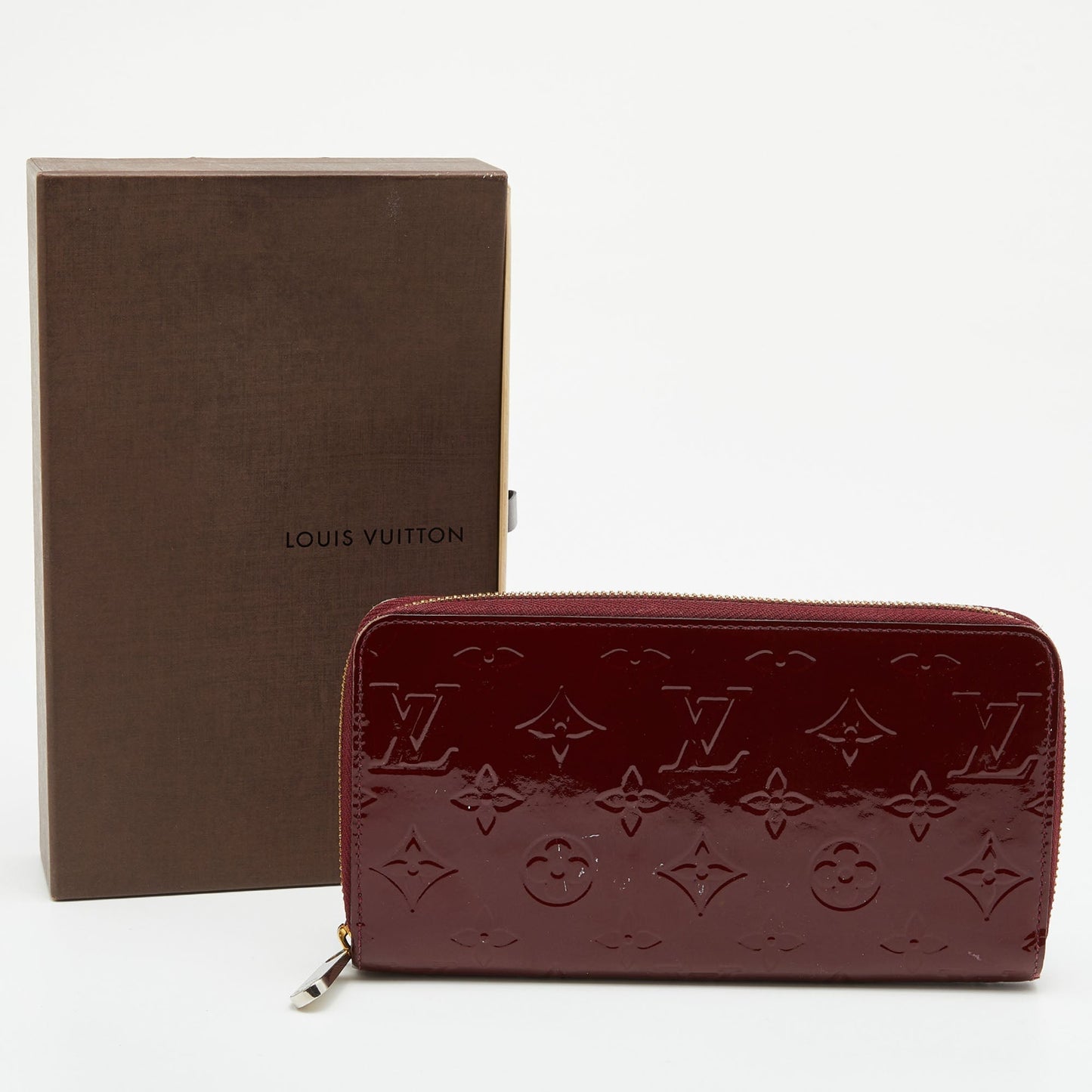 LOUIS VUITTON Griotte Monogram Vernis Zippy Wallet
