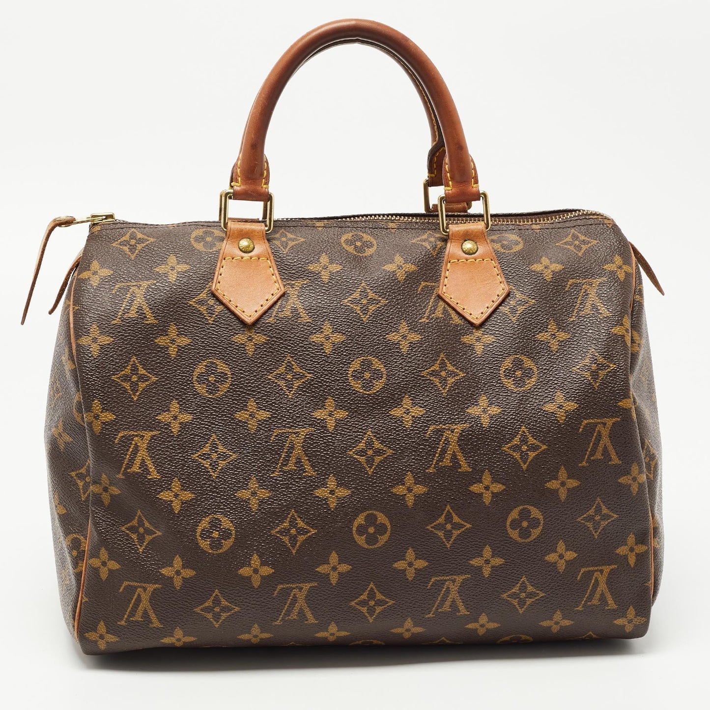 LOUIS VUITTON Brown Monogram Canvas Speedy 30 Top Handle Bag