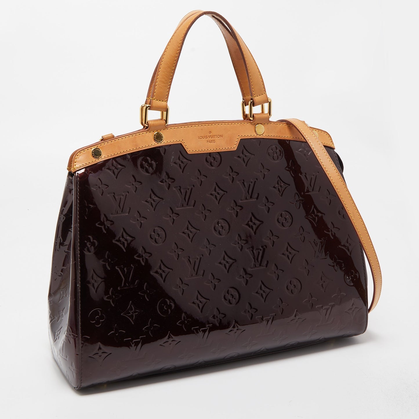 LOUIS VUITTON Amarante Monogram Vernis Brea GM Bag
