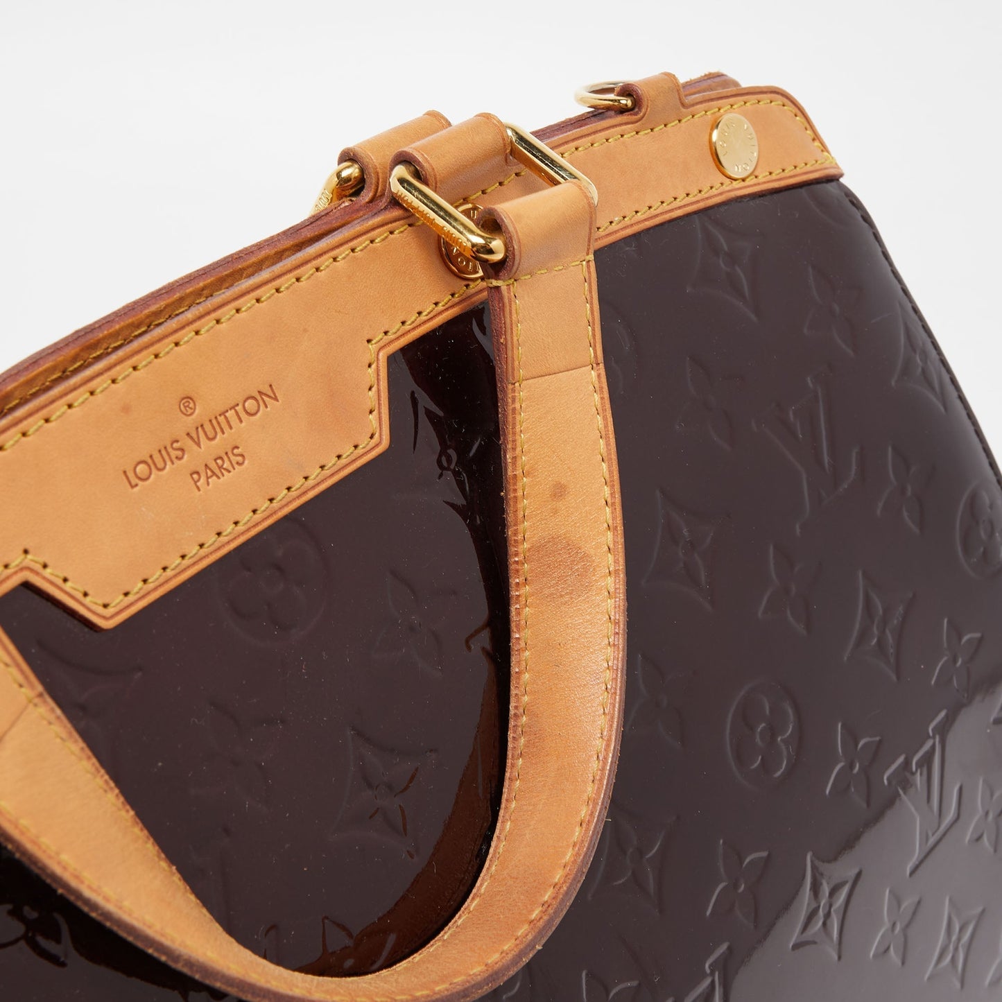 LOUIS VUITTON Amarante Monogram Vernis Brea GM Bag