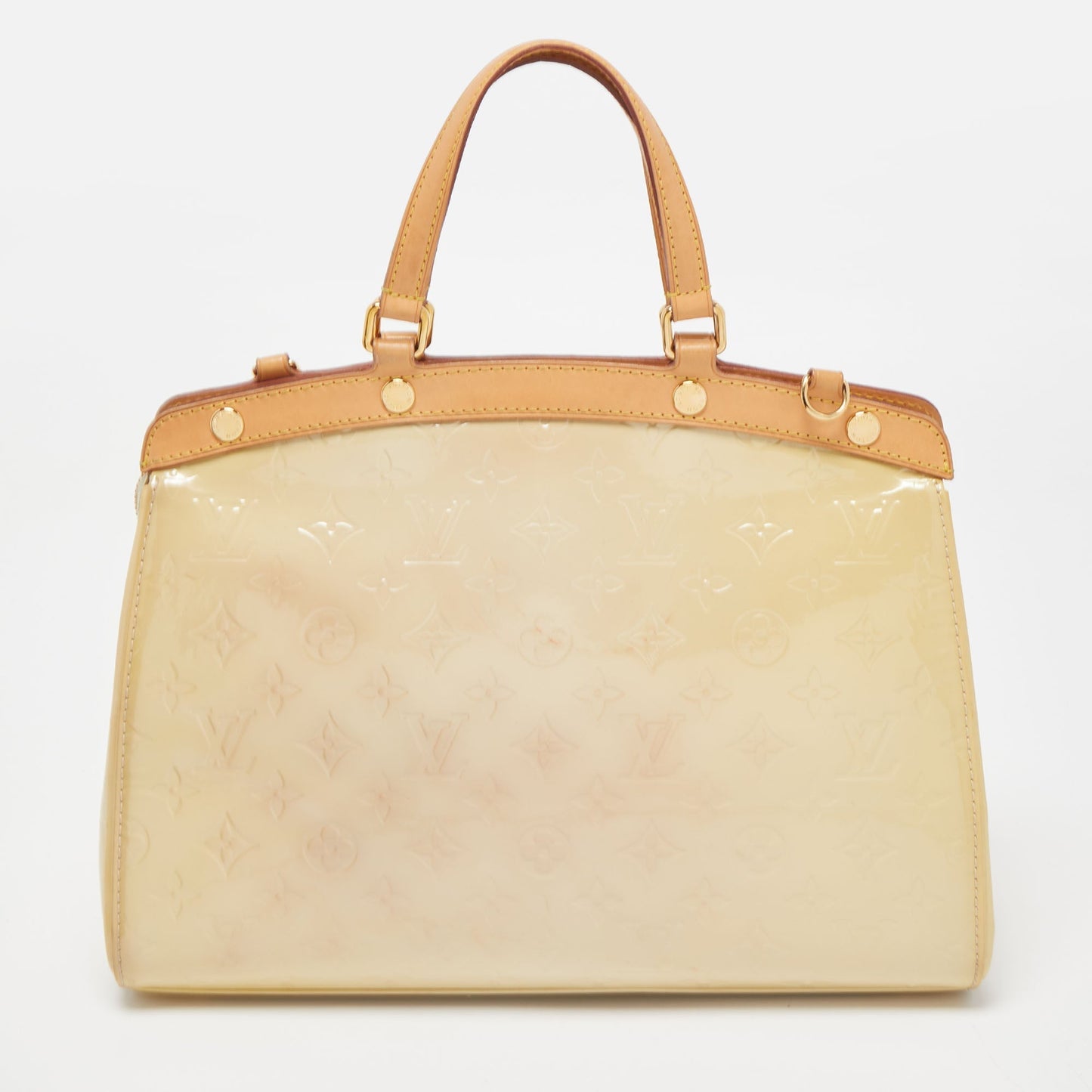 LOUIS VUITTON Citrine Monogram Vernis Brea MM Bag