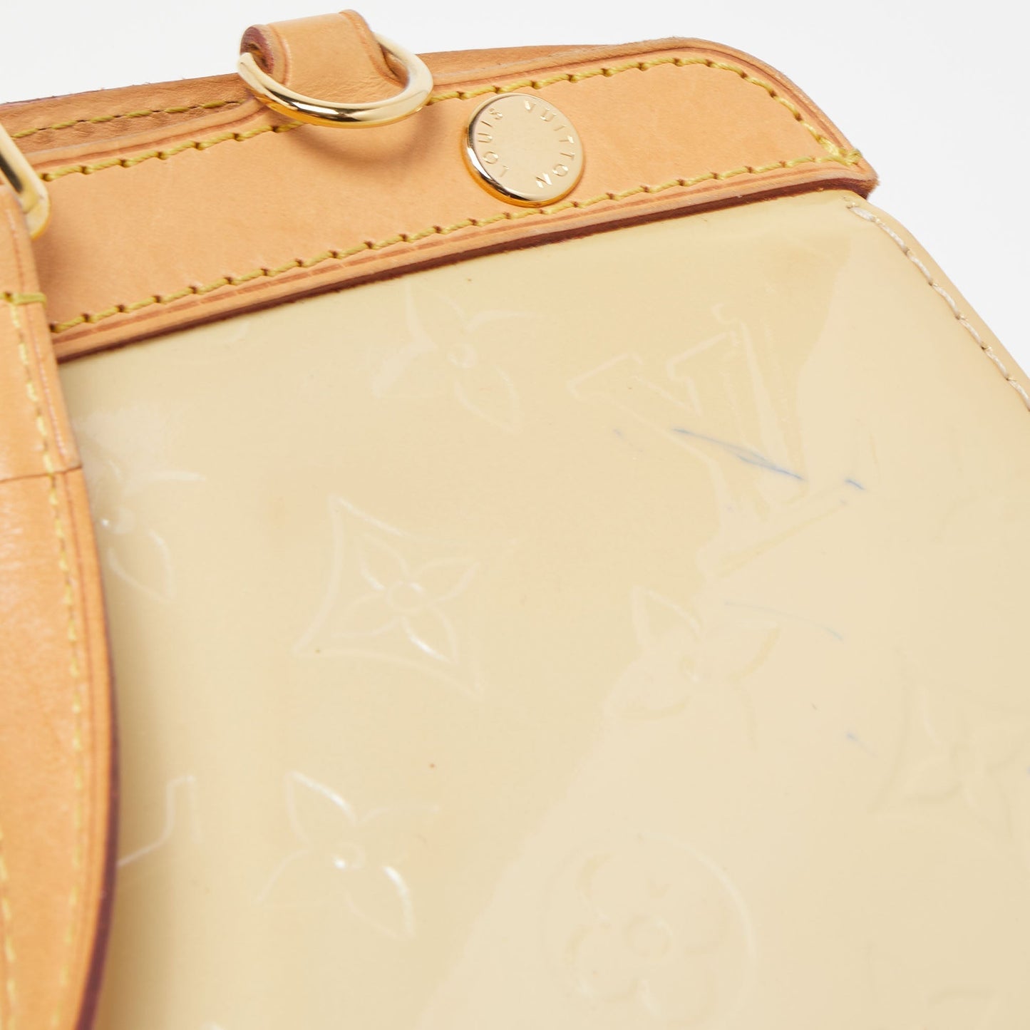 LOUIS VUITTON Citrine Monogram Vernis Brea MM Bag