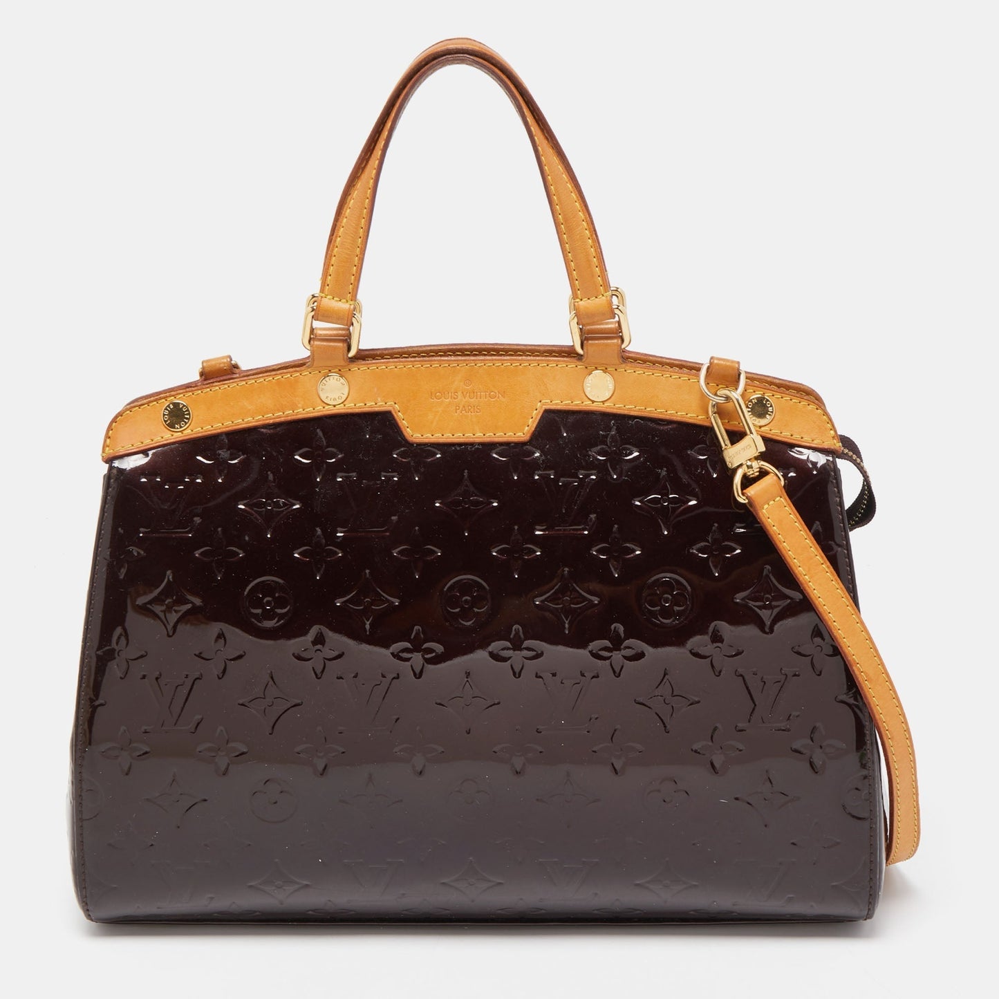 LOUIS VUITTON Amarante Monogram Vernis Brea MM Bag