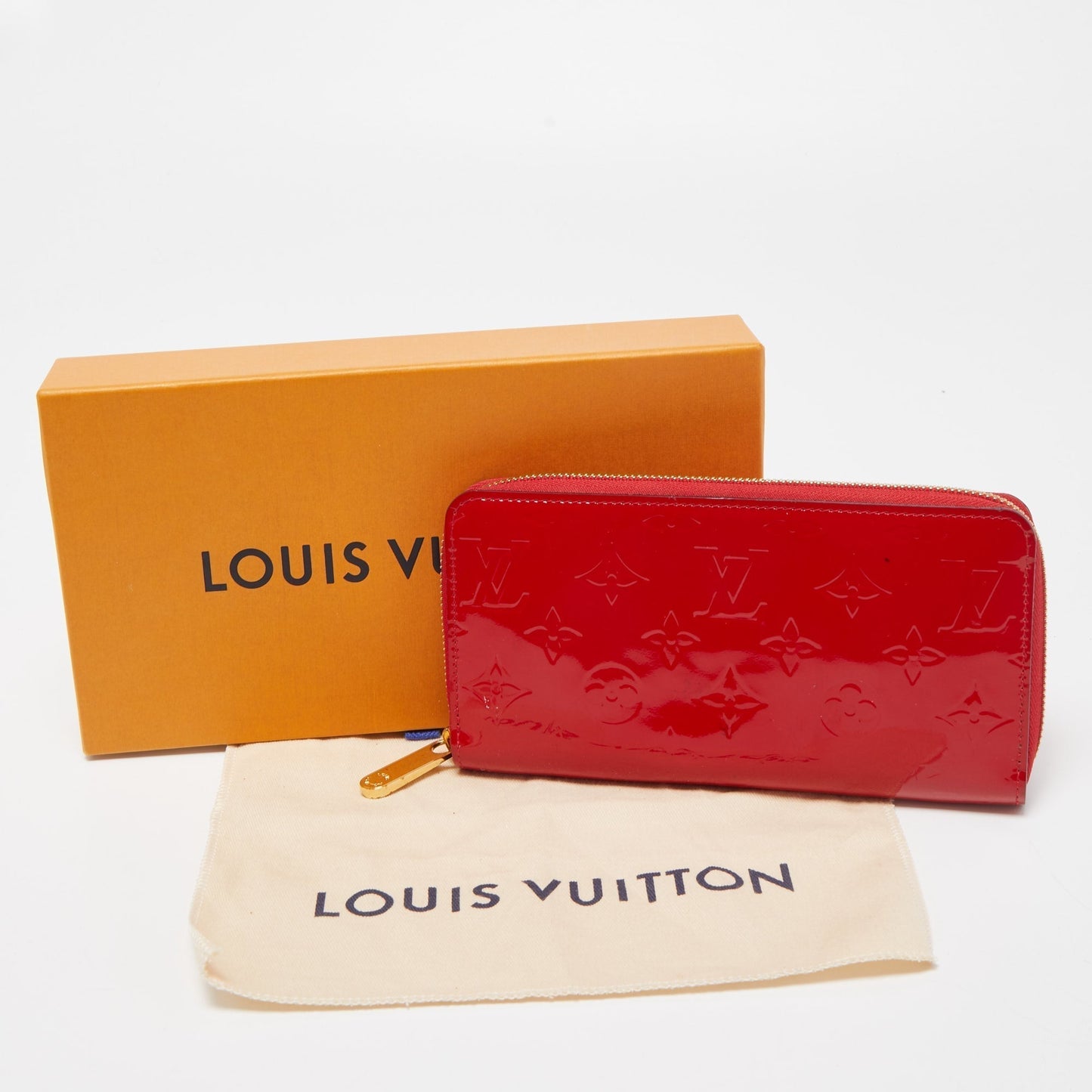 LOUIS VUITTON Cerise Monogram Vernis Zippy Wallet