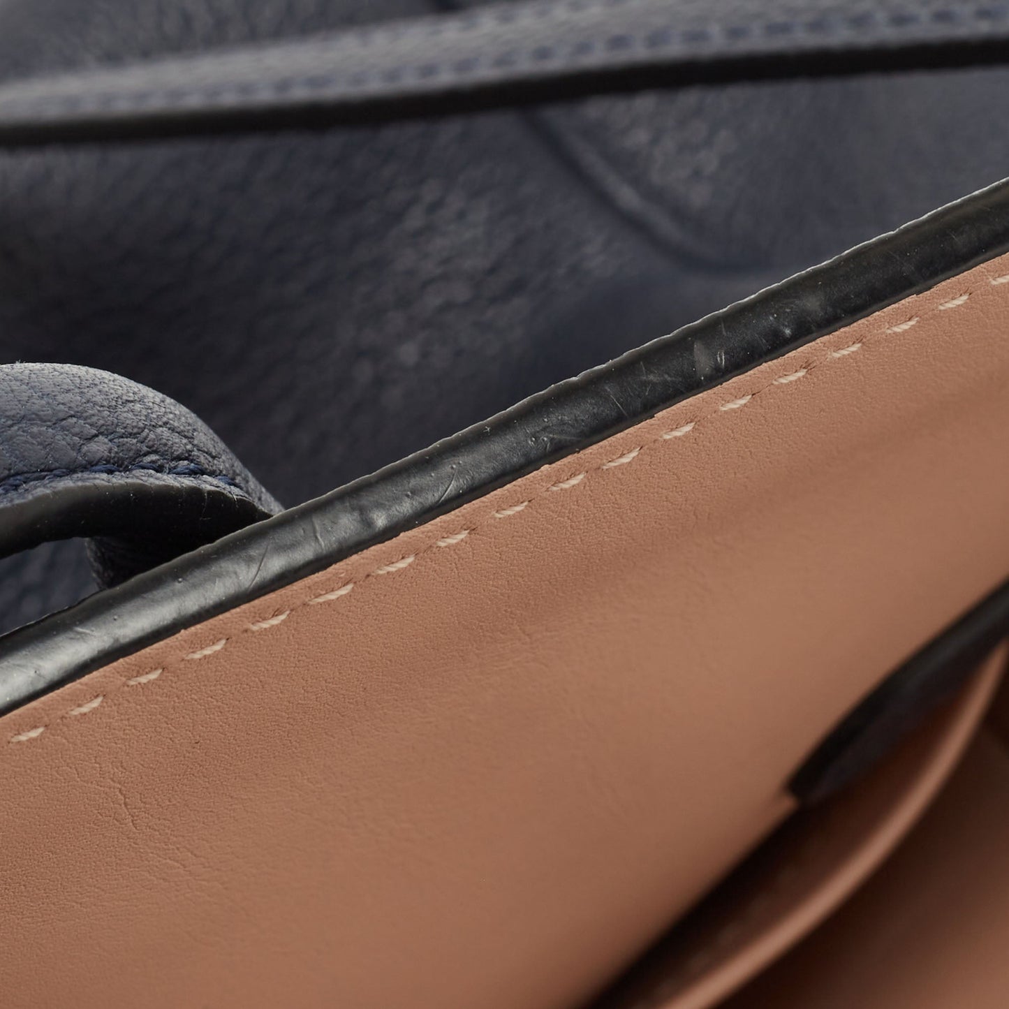 LOUIS VUITTON Blue Marine Leather Milla MM Bag