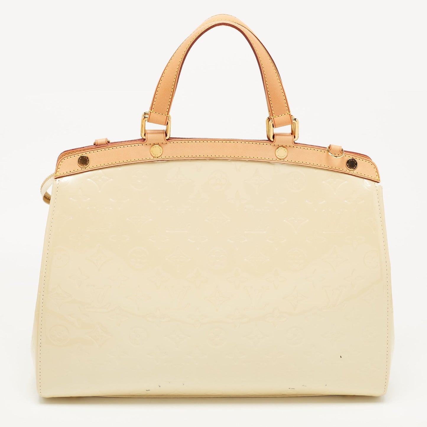 LOUIS VUITTON Blanc Corail Monogram Vernis Brea GM Bag