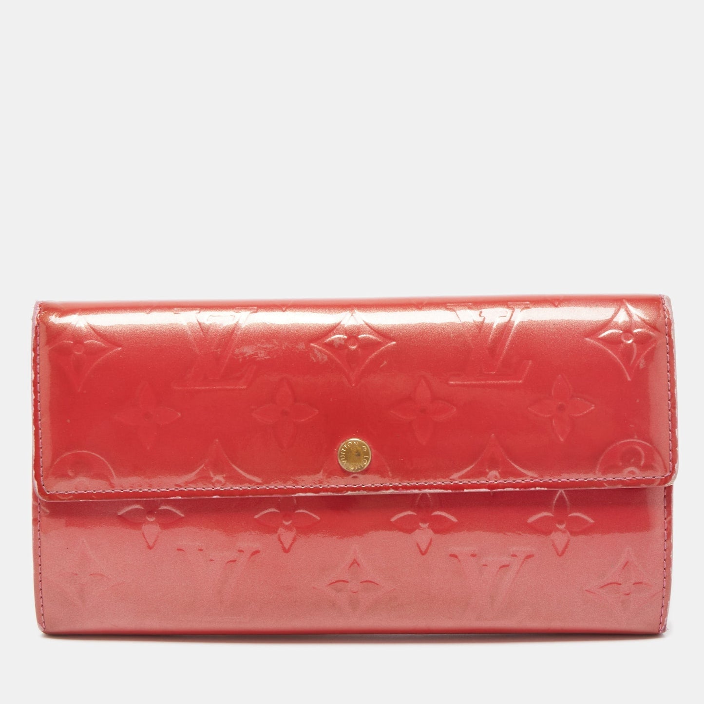 LOUIS VUITTON Framboise Monogram Vernis Sarah Wallet