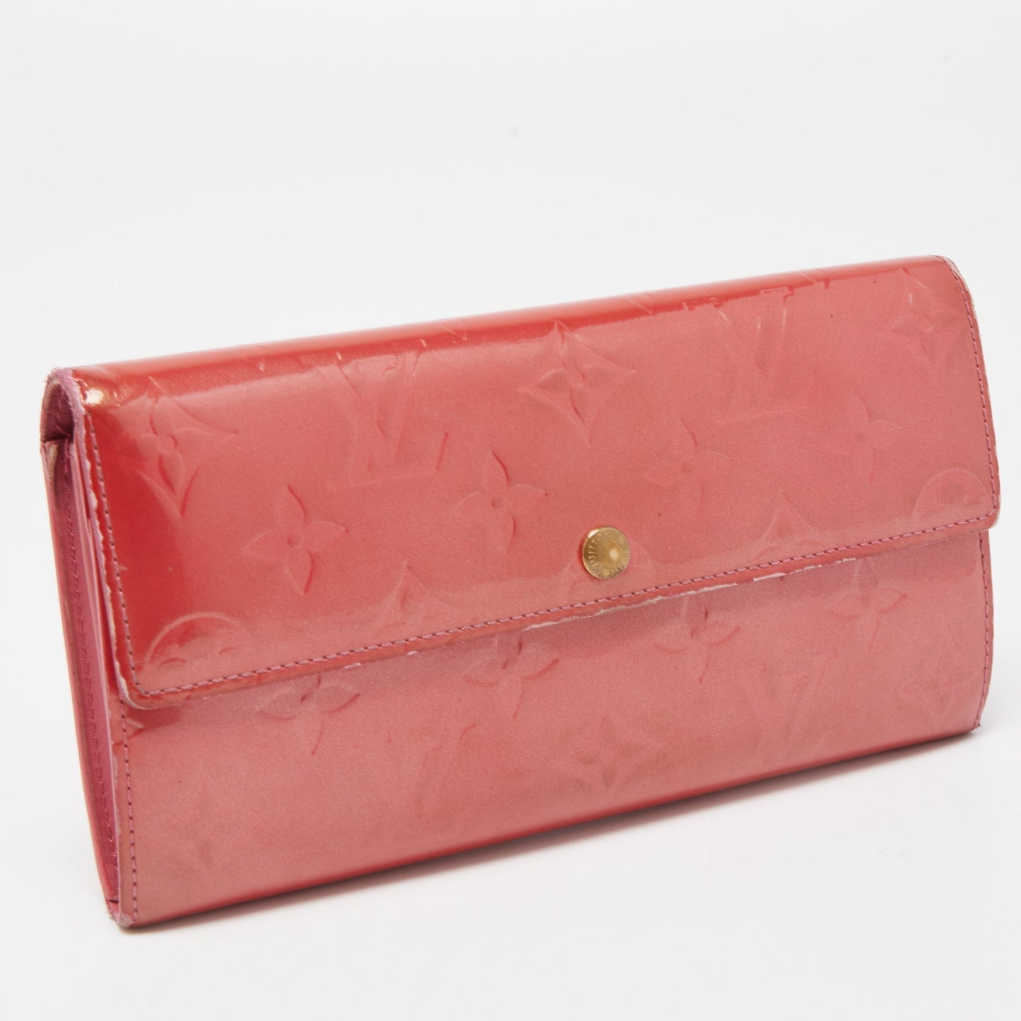 LOUIS VUITTON Framboise Monogram Vernis Sarah Wallet