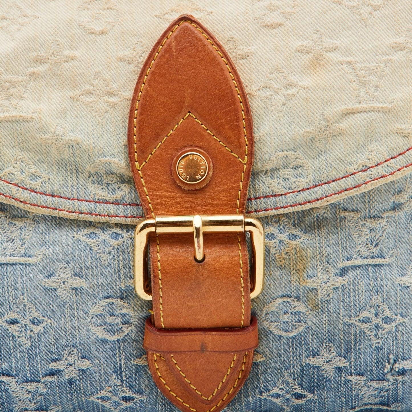 LOUIS VUITTON Blue Monogram Denim and Leather Limited Edition Sunshine Bag