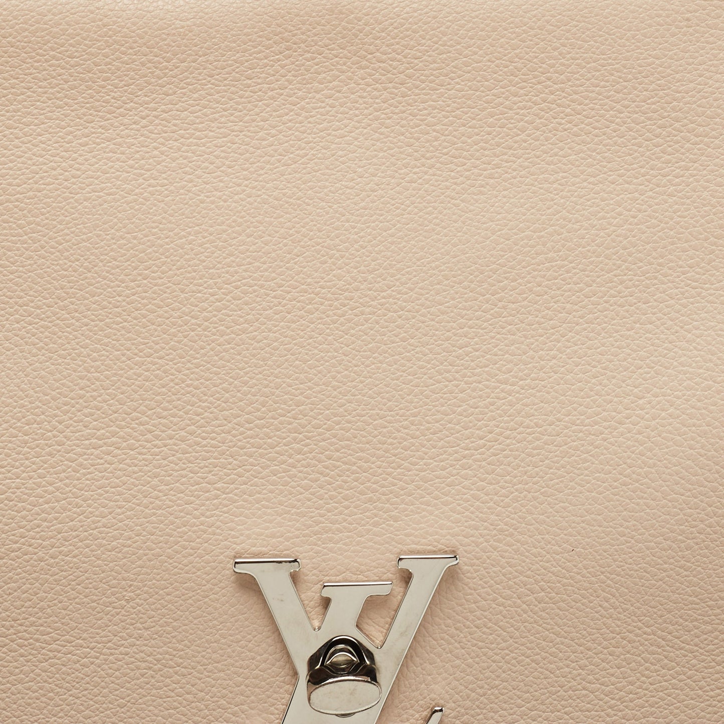 LOUIS VUITTON Beige/Blue Leather Lockme II Top Handle Bag