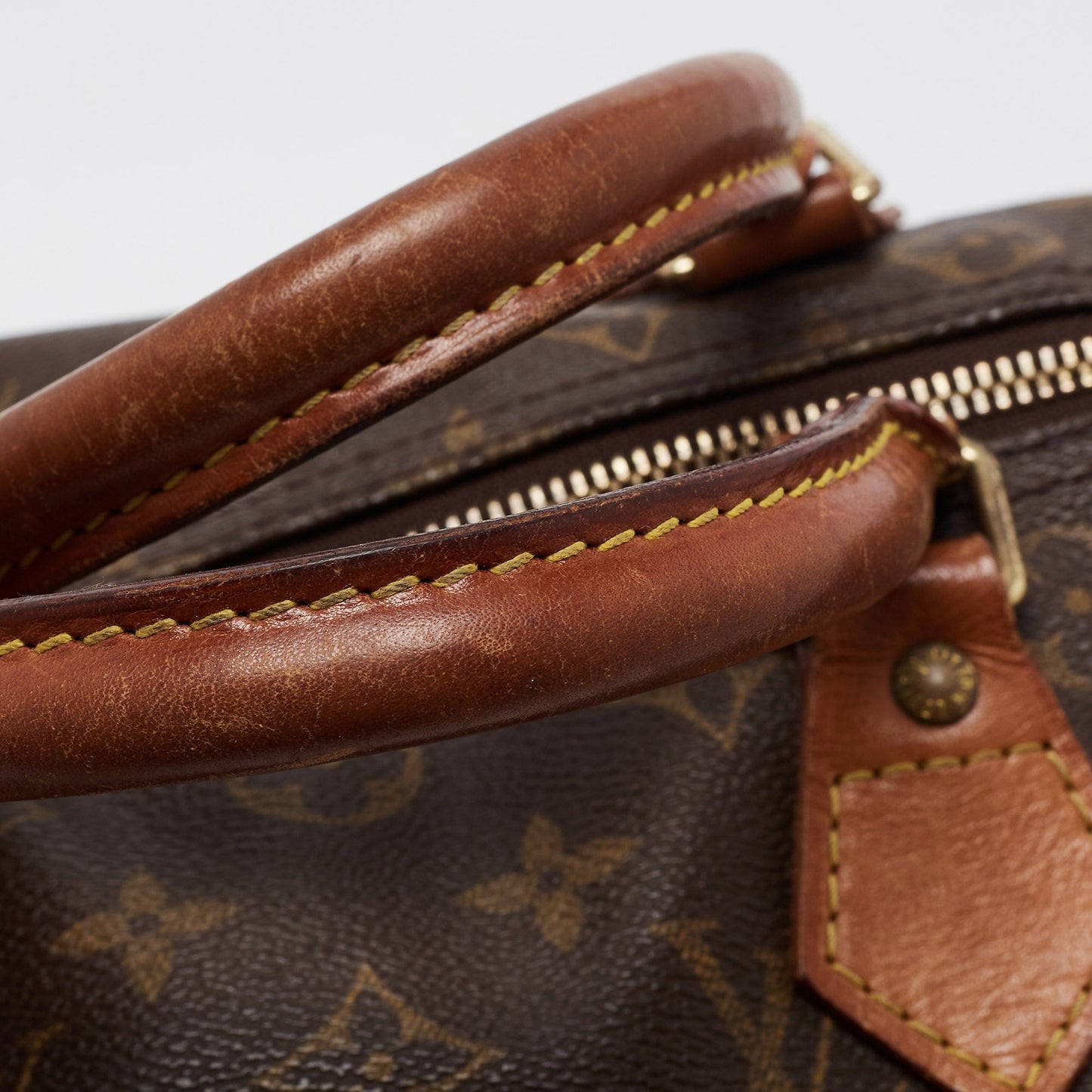 LOUIS VUITTON Brown Monogram Canvas Speedy 30 Top Handle Bag