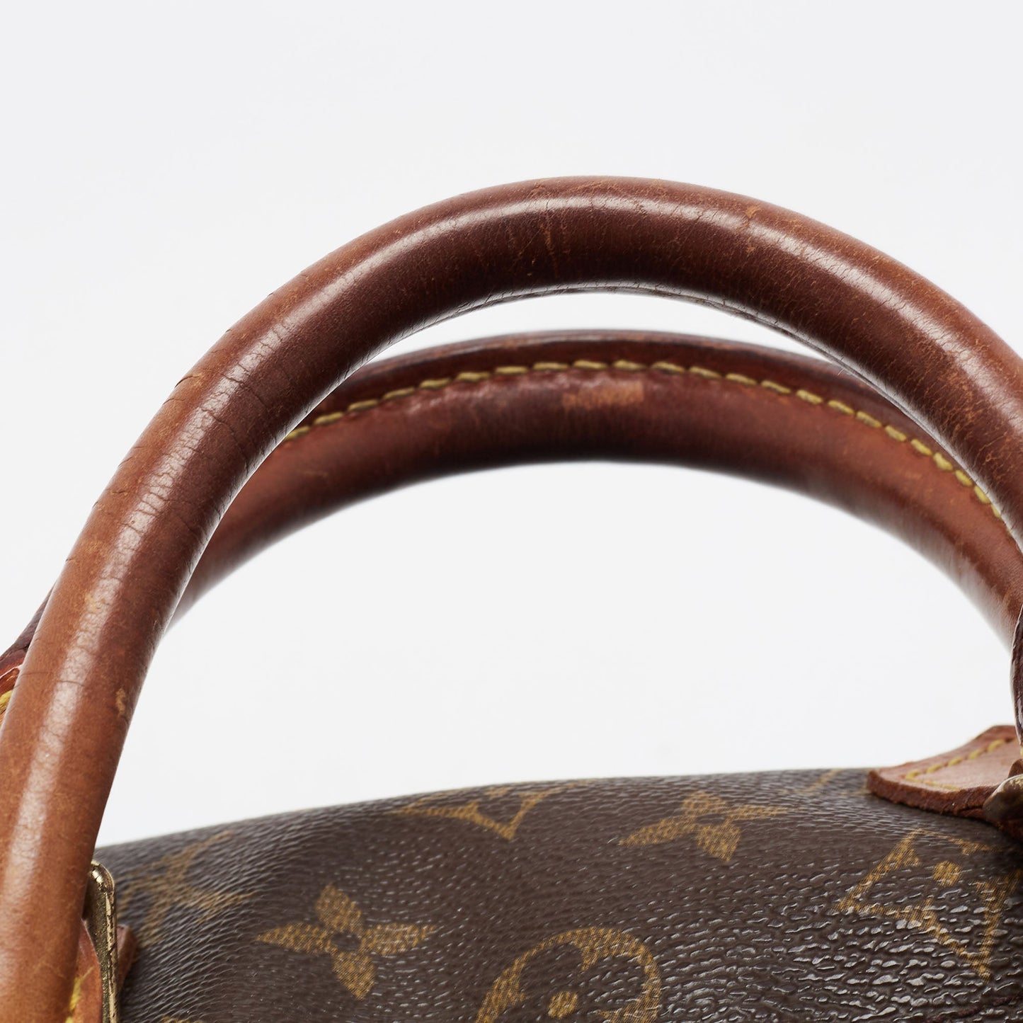 LOUIS VUITTON Brown Monogram Canvas Speedy 30 Top Handle Bag