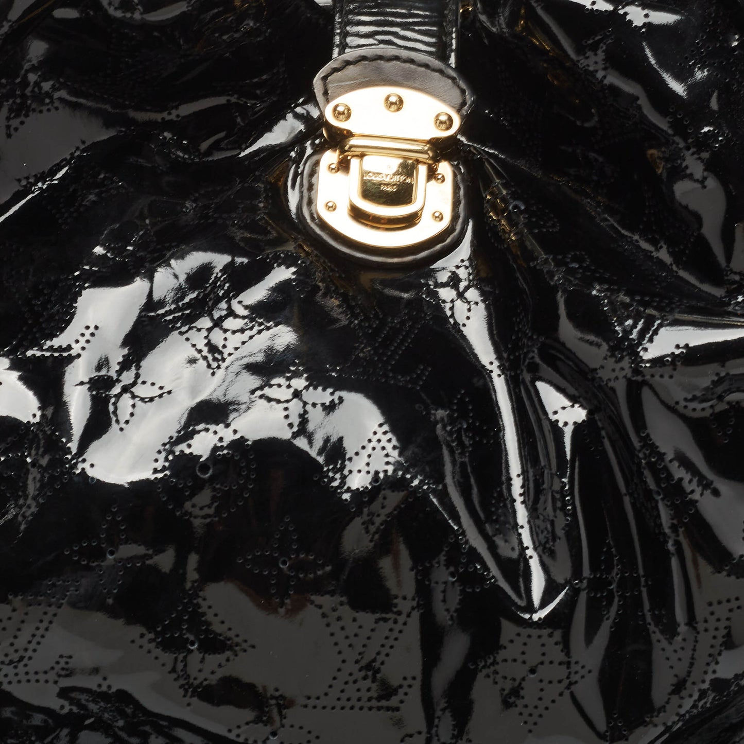 LOUIS VUITTON Black Mahina Patent Leather Limited Edition Surya XL Bag