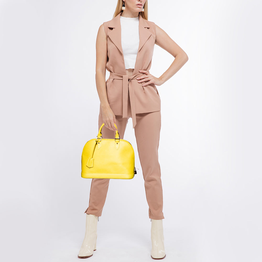 LOUIS VUITTON Citron Epi Leather Alma PM Bag