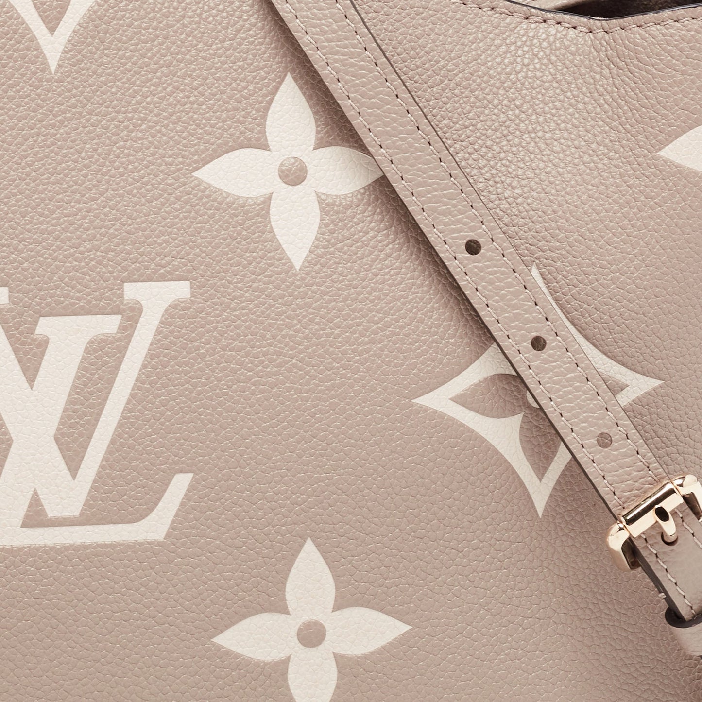 LOUIS VUITTON Bicolor Monogram Empriente Leather Patit Palais Bag