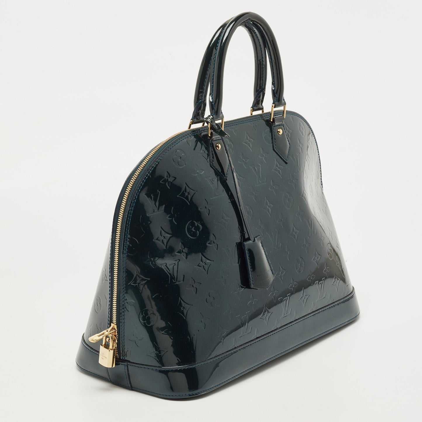 LOUIS VUITTON Green Monogram Vernis Alma GM Bag