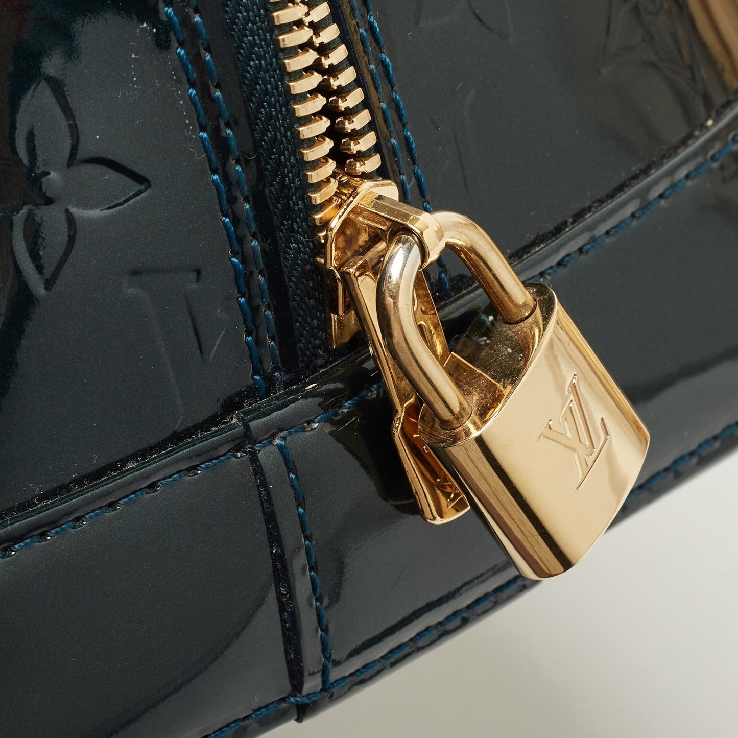 LOUIS VUITTON Green Monogram Vernis Alma GM Bag