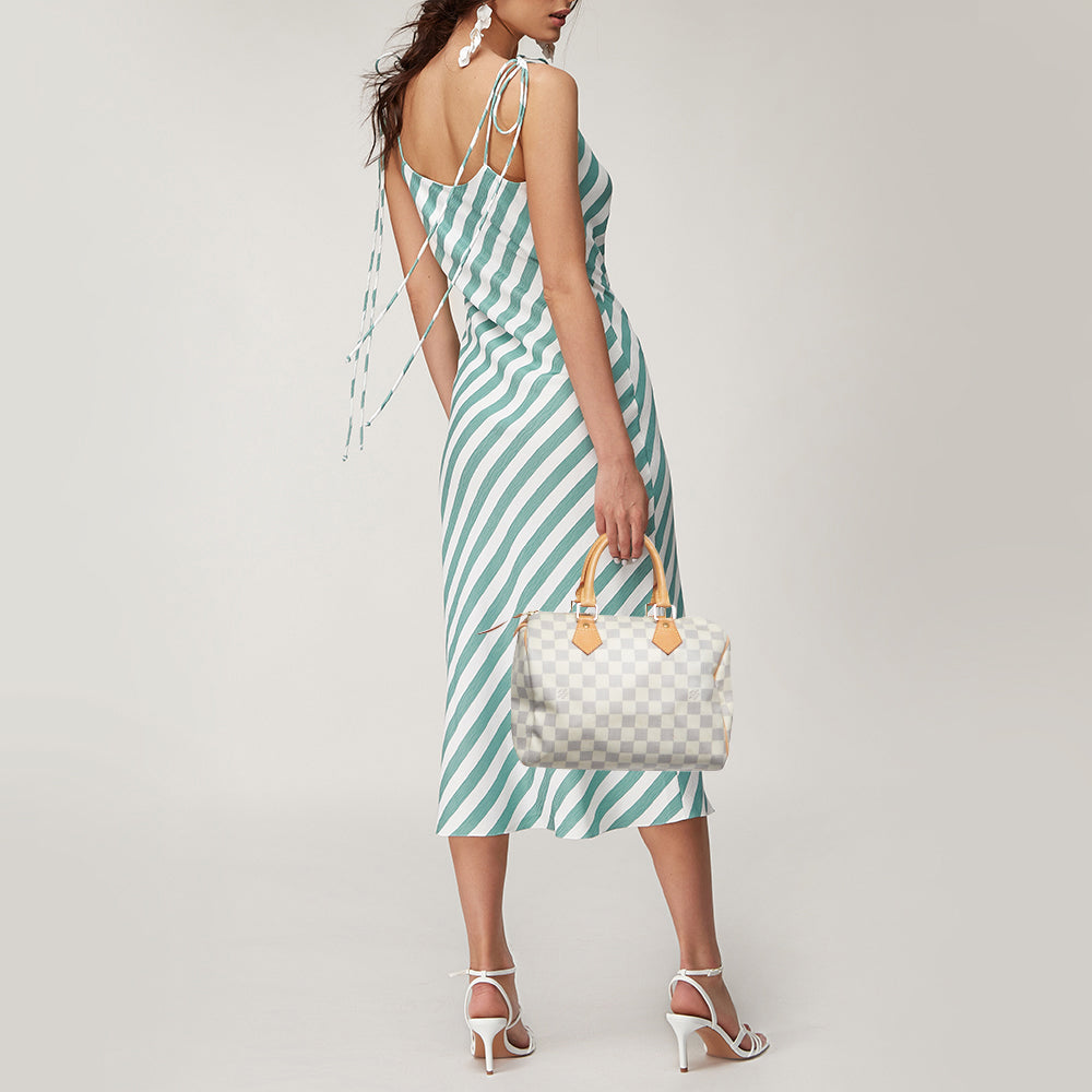 LOUIS VUITTON Damier Azur Canvas Speedy 25 Bag