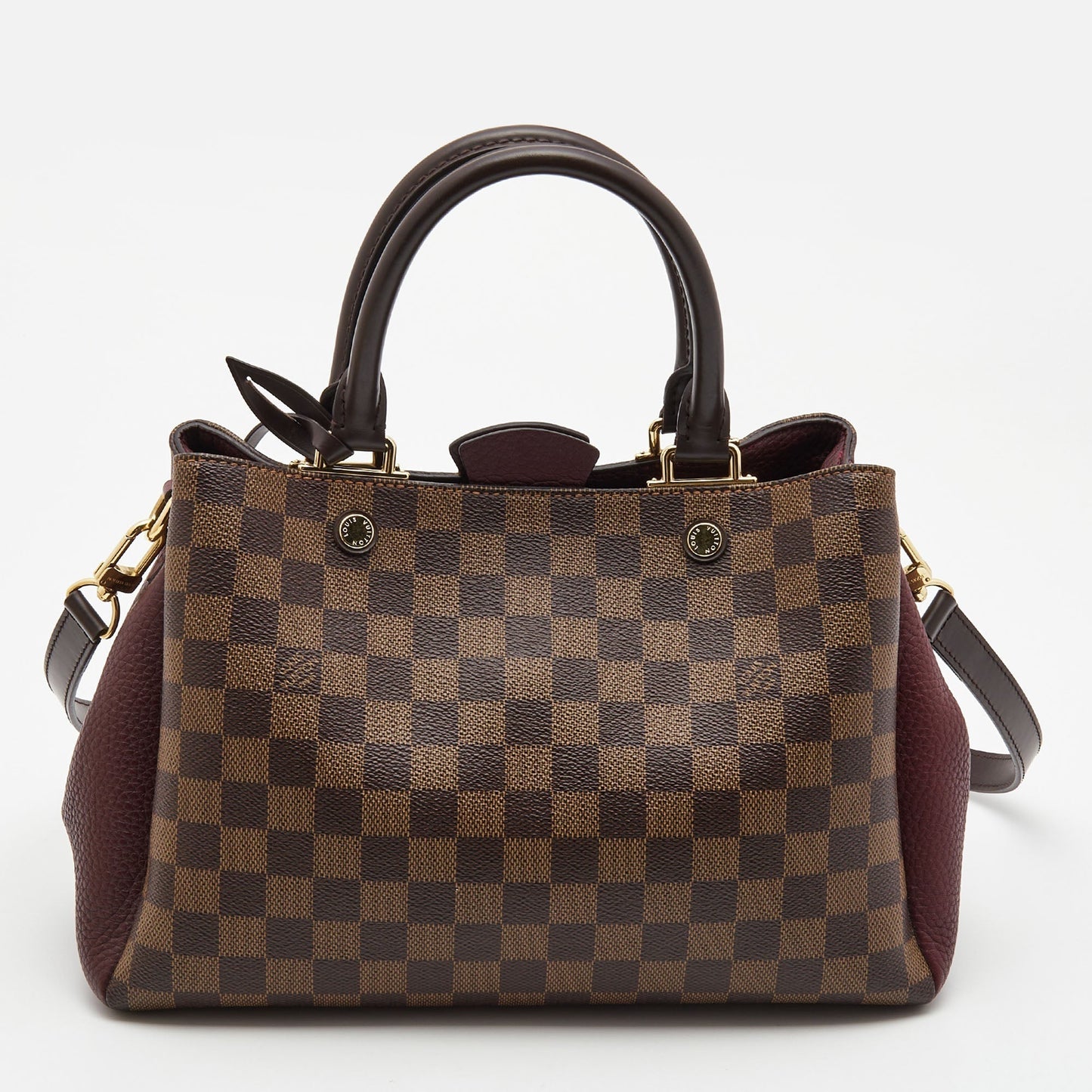 LOUIS VUITTON Bordeaux Damier Ebene Canvas Brittany Bag