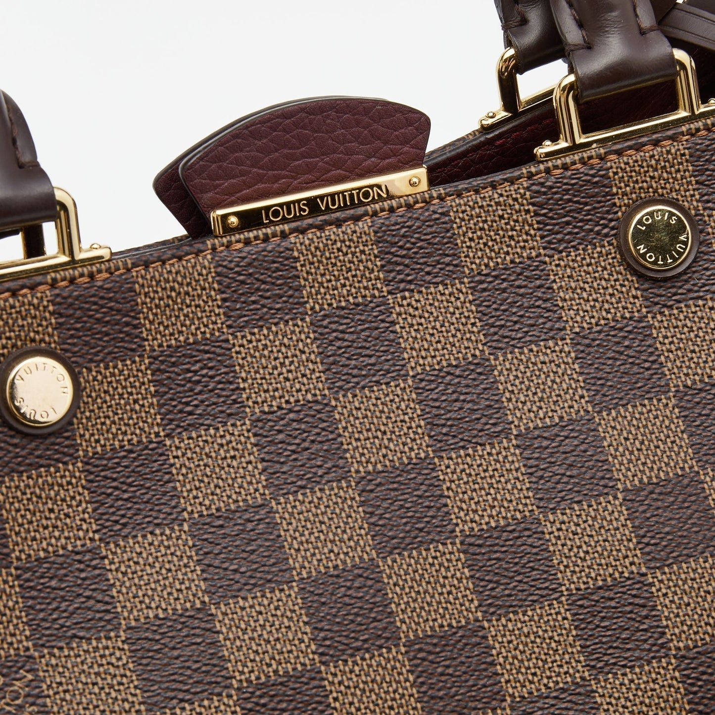 LOUIS VUITTON Bordeaux Damier Ebene Canvas Brittany Bag