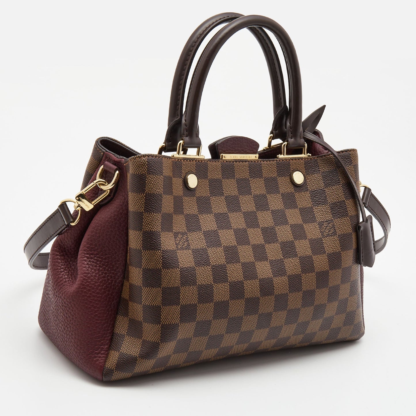 LOUIS VUITTON Bordeaux Damier Ebene Canvas Brittany Bag