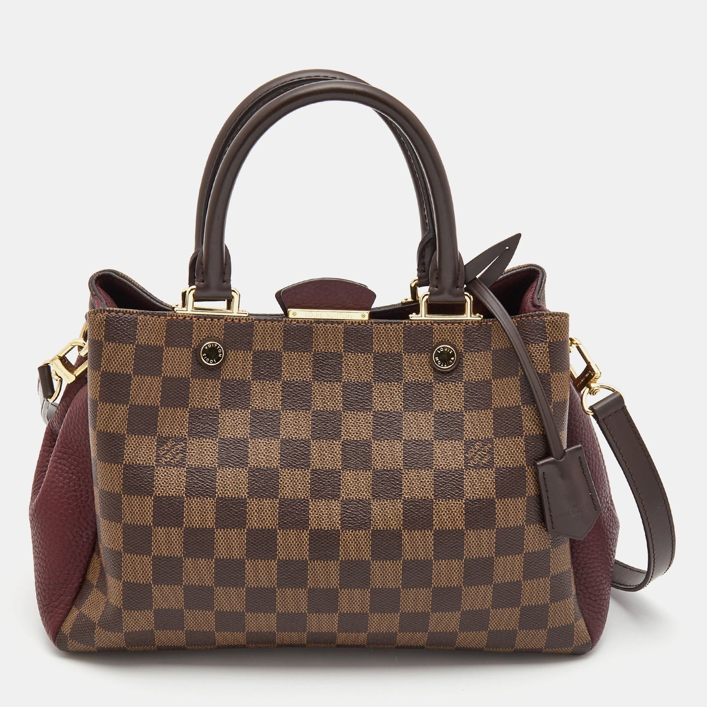 LOUIS VUITTON Bordeaux Damier Ebene Canvas Brittany Bag